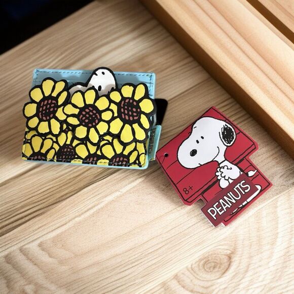 Loungefly Handbags - Loungefly Peanuts Snoopy and Woodstock Floral Sunflowers Cardholder NWT